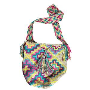 Wayuu Authentic Folk Handmade Mochila Bag New Colombia Colorful Boho Crossbody